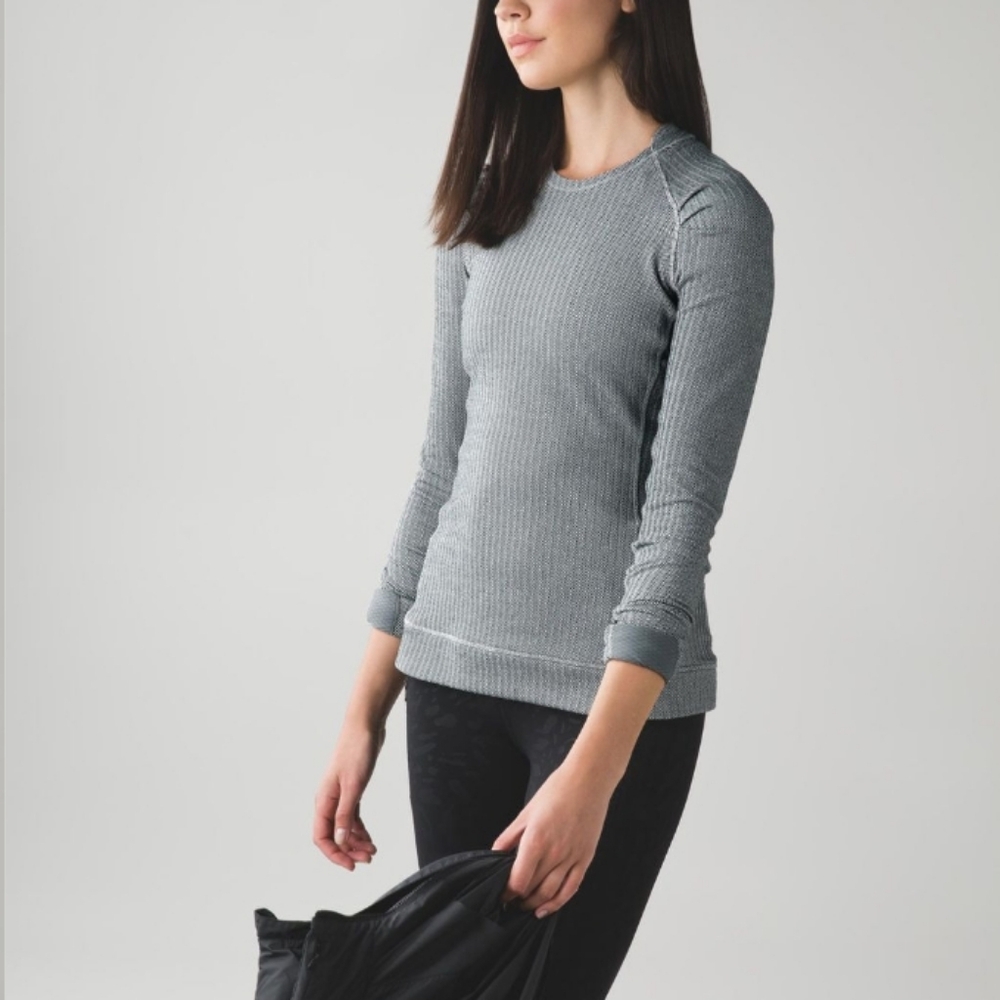 Lulu NWT Think Fast Long Sleeve Herringbone Running Top Size 8